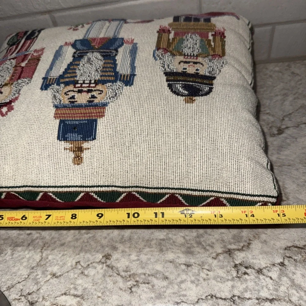 Nutcracker Tapestry Accent Throw Decorative Pillow Christmas Holiday 15X11 In